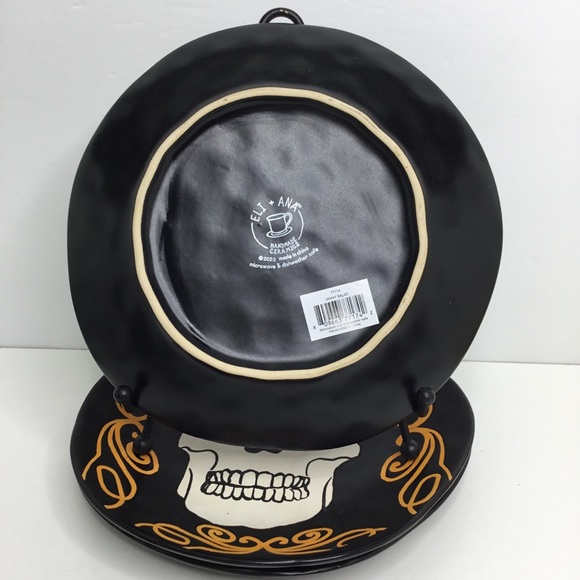 Set of 2 Eli + Ana 8" Salad Side Snack Plates Vanny Halloween Skull Scary Creepy - Picture 3 of 4